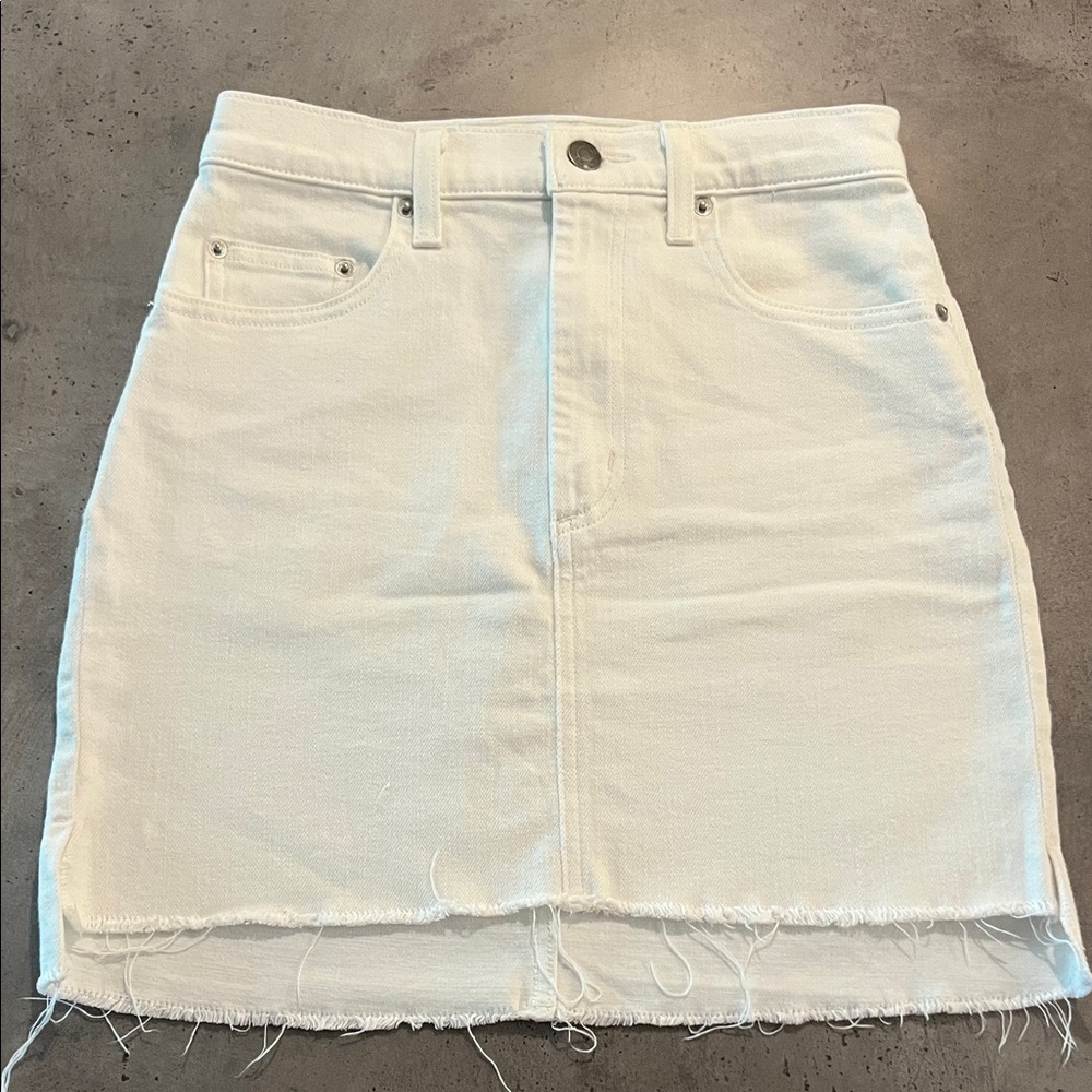 White Denim Skirt